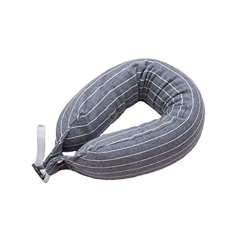 Preisvergleich Produktbild Pillow pillow Reiseflugzeug Kissen Buchweizen Kissen U-förmigen Kissen Reisen Nackenkissen zervikalen Kissen Hals U-förmigen Kissen Siesta Schlafkissen grau schwarzen Streifen