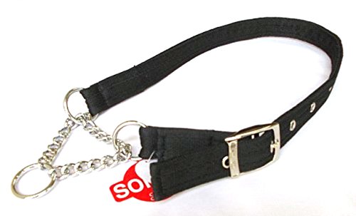 Big-Giant-Dog-Softex-Half-Check-Collar-fully-opening-Black-Red