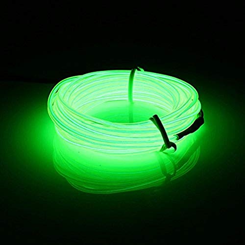MASUNN 5 M El LED Flexible Soft Tube Fil Neon Glow Voiture Corde Bande Lumière Xmas Decor DC 12V-Vert Fluorescent