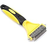 Dematting Comb 2 Sided Tool for Pets Professional Grade Brush for Dogs and Cats Safely and Easily to Remove Matted Tangles