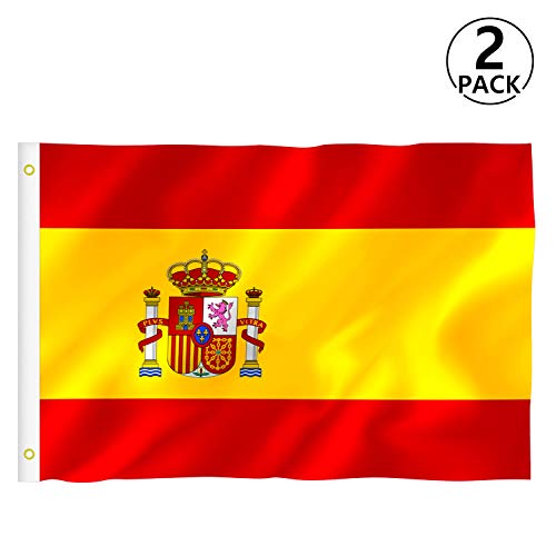 Bandera España Grande, Rymall 2pcs Bandera de España, Resistente a la Intemperie, 90 x 150 cm