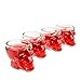 Produktbild 4er SET Skull-gläser (60ml), 3D Totenkopfgläser für die Hausbar, Party, Halloween, Geschenk im Totenkopfdesign, für Vodka, Whiskey, Likör, Totenkopf, Schnapsglas, Rock, Metal, Farbe: transparent