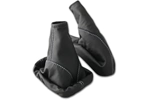 L & P Car Design Funda para palanca de cambios y freno de mano para Astra G 1998-2009 real piel genuina, negro-azul - L&P A099-7