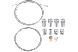 Suchoow Universal Cable Repair Kit, Motorbike Clutch Cable, Brake Cable Repair Kit, Throttle Cable Brake Kit For Motorbikes, 2 Clutch Cable Brake Cables With 9 Nipple Fixing Screws