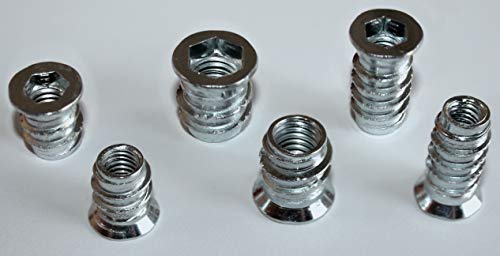 Preisvergleich Produktbild 50 Stück Einschraubmuffe, Einschraubmutter mit"Kragen" - 20 mm - M10 Innengewinde - verzinkt. Profiqualität von RONIN FURNITURE FITTINGS® MA.312A1020