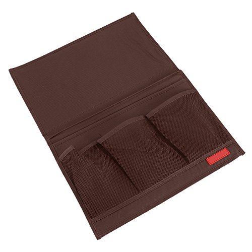 Bettablage Betttasche Sofa Aufbewahrungstasche Bed Organizer, SOONHUA Nacht Caddy-Speicher-Organisator-hängender Beutel für Buch Fernbedienung Handy Tabelle Cabinet Magazin Buch Caddy (Coffee) - 3