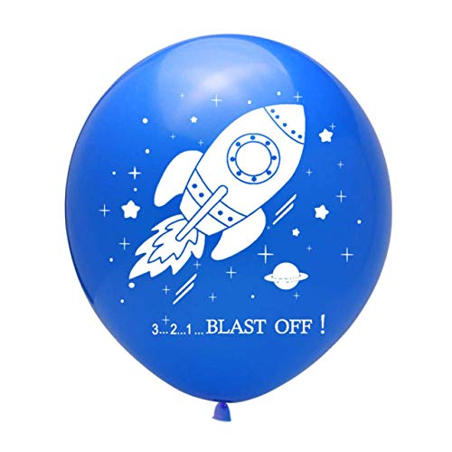 JiXUN Superior 10Pcs / Lote 12 Inch Astronauta Cohete Barco Globos Látex Exterior Espacio Globos Fiesta para Niños Fiesta Cumpleaños Decoración para Hogar Decoración - Cohete