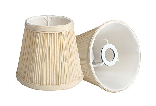 Splink 2pcs Lampenschirm Clip-On E12/E14 Organza Stoff Wandlampe Tischlampenschirm Beige Modern Stil 100*150*130mm