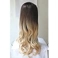 Elegant Hair 22 Inch 3/4 Clip-In Wig - Ombre Two Tone Wavy Synthetic Hair Piece UK