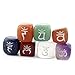 Produktbild AITELEI 7pcs Heilung Kristall Sieben Chakren Rune Steine Set Palm Stein eingraviert Chakra Symbole Pocket Stein für Wica Kristalle Reiki Balancing