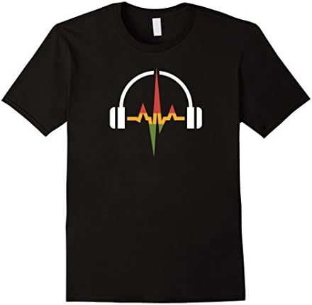 Rasta Headphones And Music Wave T-shirt Male XL Black