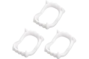 UNVOJL 3 Pieces Vampire Teeth Plastic Fake Fangs Dentures for Party Props Halloween Party Fangs
