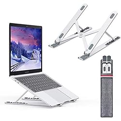 Nulaxy Support Ordinateur Portable, Support PC Portable de Bureau Pliable Ergonomique en Aluminium, Élévateur Ventilé pour Macbook, iPad, HP, Samsung, Lenovo, Ajustable de 10 à 15,6 Pouces, Argent