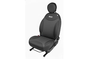 Italfodere - Coppia Coprisedili Anteriori Compatibili con Fiat 500L - Cotone Accoppiato - Fatti a Mano - Eleganti e Resistenti - Accessori Auto Interno - Antracite - Made in Italy