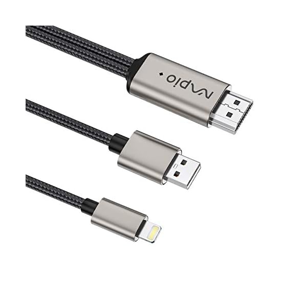 HDMI Kabel für iPhone iPad - iPhone zu TV HDMI Kabel 1080P Digital AV Adapter HDTV Kabel für iPhone XR, X, 8, 7, 6, iPad Air, Mini, Pro, Pod Touch – Bild 3