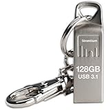 Strontium SR128GSLAMMOY 128GB USB 3.1 Stick aus Metall mit 120 MB/s und Schlüsselkarabiner