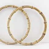  Asas de bambú para bolso de mano, bolso, bolso, manillar de repuesto, forma redonda y U, un par (2 piezas) por lote 24 cm Round