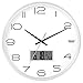Produktbild WIHY Leise Seiko Wanduhr Quarz Batterie Dekorative Einzigartige Wohnzimmer Geschenk Präzision Uhr Quarzuhr Hause Wanduhr, 10 Zoll, Flachbildschirm Version Weiß-601,