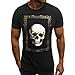 Produktbild Luckycat Herren Druck T-Shirt Mode Skull Druck T-Shirt Casual Elastisches O-neckKurzarm T-Shirt Bluse Tops Herren Oversize Shirt Mens Skull Druck O-Neck Tees Oversize Shirt Kurzarm T-Shirt Bluse Tops