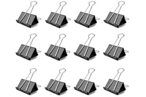 PENGXIAOMEI kuou 84 Pcs Mini Binder Clips, 15mm Black Metal Swallowtail Clips, Small Foldback Paper Clips Clamp for School Office Home