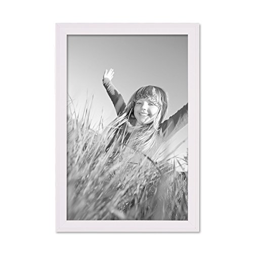 2er Set Landhaus-Bilderrahmen 20×30 cm Weiss Massivholz mit Glasscheibe und Zubehör / Fotorahmen - 3