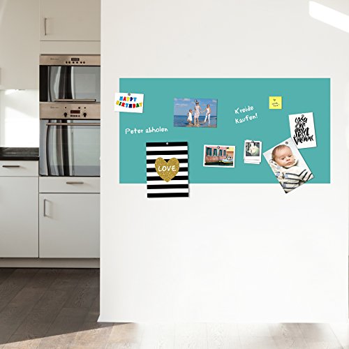 selbstklebende magnetische Tafelfolie Wandtafel Kreidetafel – blau 100×50 inkl. 2 Kreidestiften - 3