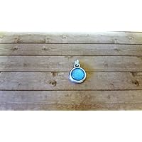 Anhänger Atlantis, versilbert, Glitzer, blau, türkis