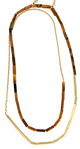 Joop! Damen Halskette Edelstahl rhodiniert Tiger'S Eye 85 cm S.JPNL10565BA00