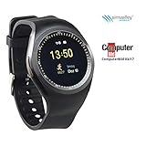 simvalley Mobile Handuhr: 2in1-Uhren-Handy & Smartwatch für Android, rundes Display, Bluetooth (Fitness-Armband)