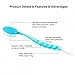 LAGUTE Long Handle Body Bath Shower Back Brush Scrubber Massager Skin Cleaning Brush mobility disability Help Bathing Aid (Blue)