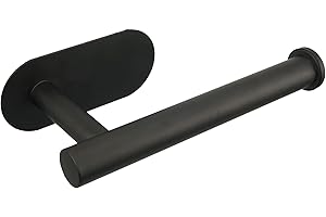 MARKCCO Support de Papier Toilette Auto-adhésif en Acier Inoxydable SUS304 épais de qualité supérieure, Anti-Rouille, sans perçage, Convient pour Salle de Bain, Cuisine, Salle de Bain (Noir)