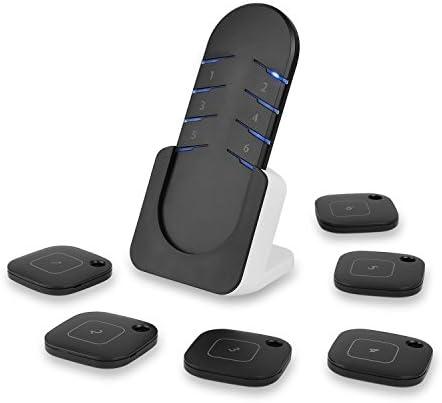 Wireless Key Finder Locator GPS - RF Remote Control Locator Intelligent Anti-lost Alarm Keychain With 1 Transmitter And 6 Receivers For Electronics Phone, Wallet, Keys And So Many Important Items In Your Life-Black