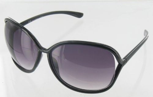 Womens Ladies Designer Fashion Sunglasses Shades with Free Hard Case - Black Lens and Black Frame