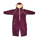 Hippychick Fleece Lined Waterproof All-in-One Suit - Burgundy/Sand, 18-24 Months