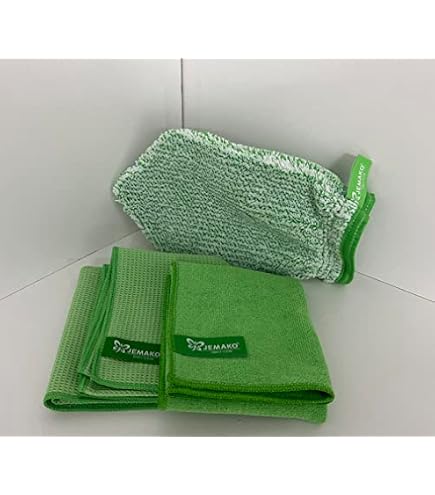 Jemako Reinigungshandschuh Langflor grüne Faser besonders saugfähig zur oberflächenschonenden Reinigung Mikrofaser Haushalt Auto Küche, Haushalt & Wohnen