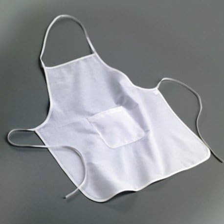 Slim lightweight cotton children's apron with Centre Pocket, DIY, White, Size 60 cm x 50 cm