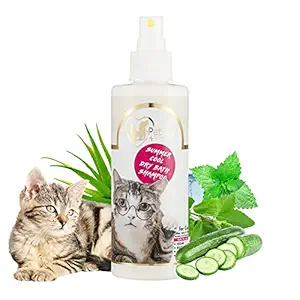 Pet Life Organic Summer Cool Dry Bath Shampoo for Cats & Kittens Dry/Waterless/Spray Cats & Kittens Shampoo | Made with Natural Ingredients for A Cleaner, Smoother & Shinier Coat ? 200 Ml