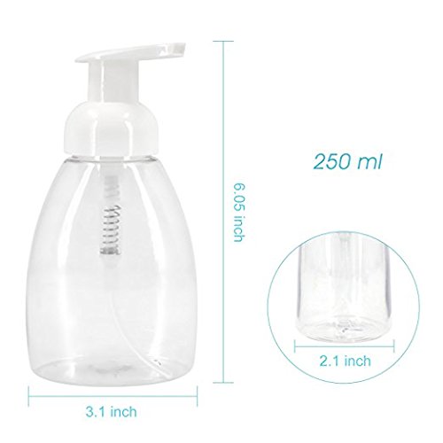 almondcy 3 200 ml feine leer Mist Spray Flasche? tragbar manuell Garten Pflanzen Hand trigger Wasser spritzen Kunststoff Sprühflasche? Kunststoff Trigger Spray Flasche für Blumen und Reinigung Garten, Transparent/Weiß, 2 - 5