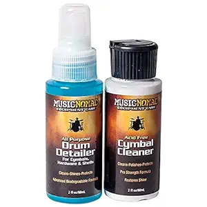 Music Nomad MN117 Cymbal Cleaner and Drum Detailer Pack, 2 oz.