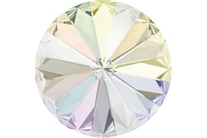 ‎BOHEMIA CRYSTAL VALLEY 2 stk SWAROVSKI CRYSTALS Stones Rivoli 1122 Chaton, 12 mm Crystal AB (Swarovski-Kristalle Steine ​​Rivoli 1122 Chaton Crystal AB)