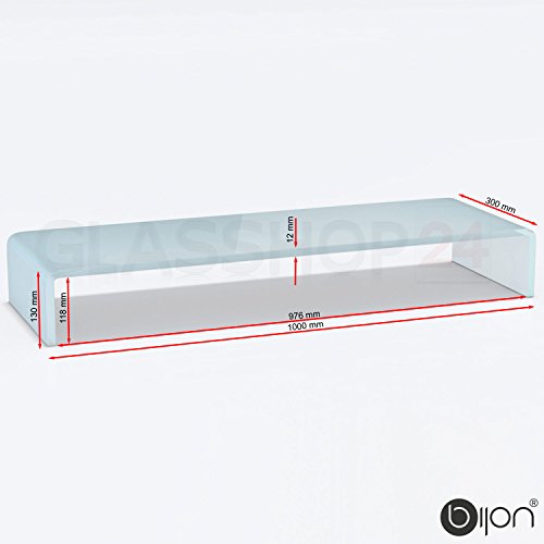 bijon® TV-Glasaufsatz Monitor Erhöhung (B/T/H) 1000x300x130mm – superweiß - 5