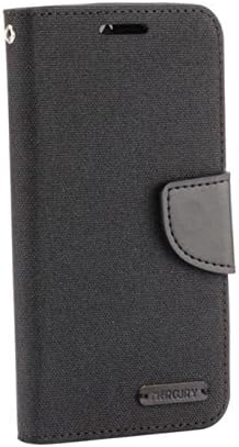 RA Cases HTC Desire 530 Leather &amp; Denim Canvas Black Protective Case | Shock Absorbent &amp; Scratch Proof Mobile Phone Wallet For Credit Cards &amp; Money | Cute Cover With Flip &amp; Stand Function &amp; Magnetic Clasp