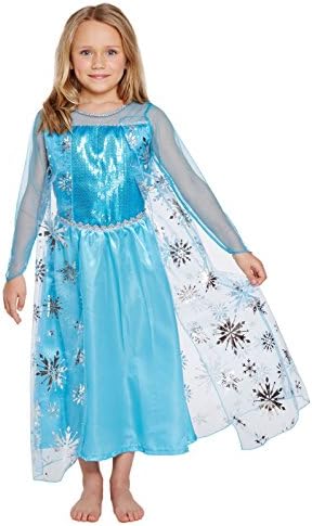 GIRLS ICE QUEEN FROZEN ELSA INSPIRED PRINCESS DRESS FANCY DRESS COSTUME OUTFIT SIZE MEDIUM AGE 7-9