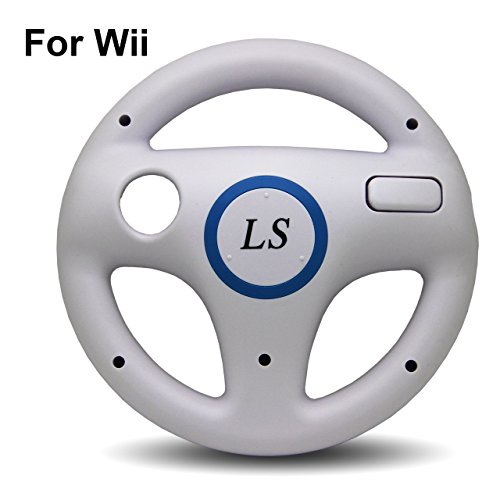 Preisvergleich Produktbild Nintendo Wii Lenkrad WEIß WEISS white Mario Kart Controller Zubehör Wheel