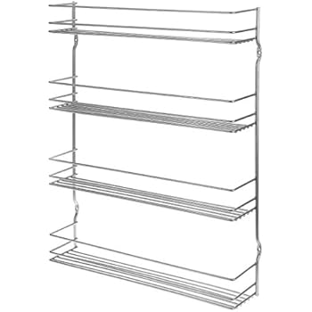 Ostmann Chrom-Gewürzregal gefüllt mit 21 Gewürzdosen Kräuter-Regal-Set