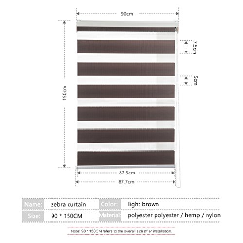 KINLO® Plissee Seitenzugrollo 90x150cm(BreitexLänge) Grau Rollo 100% Polysterswerbe blickdicht Sonnenschutz UV-Schutz doppelrollo klemmfix ohne Bohren lichtdurchlässig und verdunkelnd Duo Rollo für Fenster - 6
