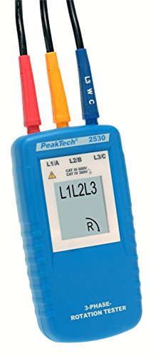 Peak Tech 3 fases de dirección del giro indicador/drehfeldtester con pantalla LCD, 1 pieza, P 2530