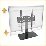 【 FUNKTIONEN 】🔸 Bildschirm-Standfuss mit Kabel-Haken integriert in Metall-Säule 🔸 Mit der Kabel-Führung wird Ihr Heim-Kino perfekt 🔸 Glas-Platte als Ablage-Fläche für HiFi-Geräte wie DVD-Player oder Receiver 🔸 Hochglanz