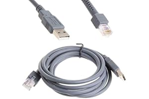 innov8 USB 2.0 A Male to RJ45 Barcode Scanner Data Cable Compatible With Motorola Symbol LS1203 LS2208 lS3408 LS3578 LS4278-5m