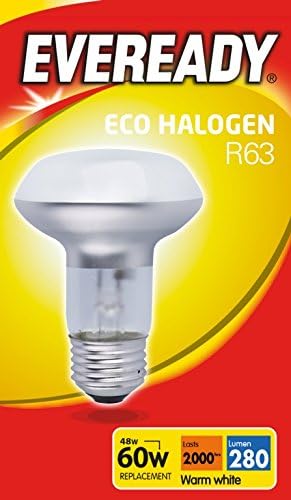 10 x 48w (60w) E27 ES Edison Screw R63 Energy Saving ECO Halogen 240v (Eveready S10139)